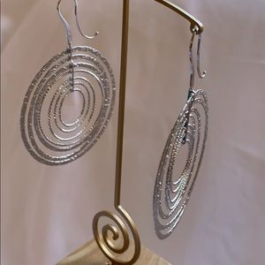 925 Silver ring in ring earrings